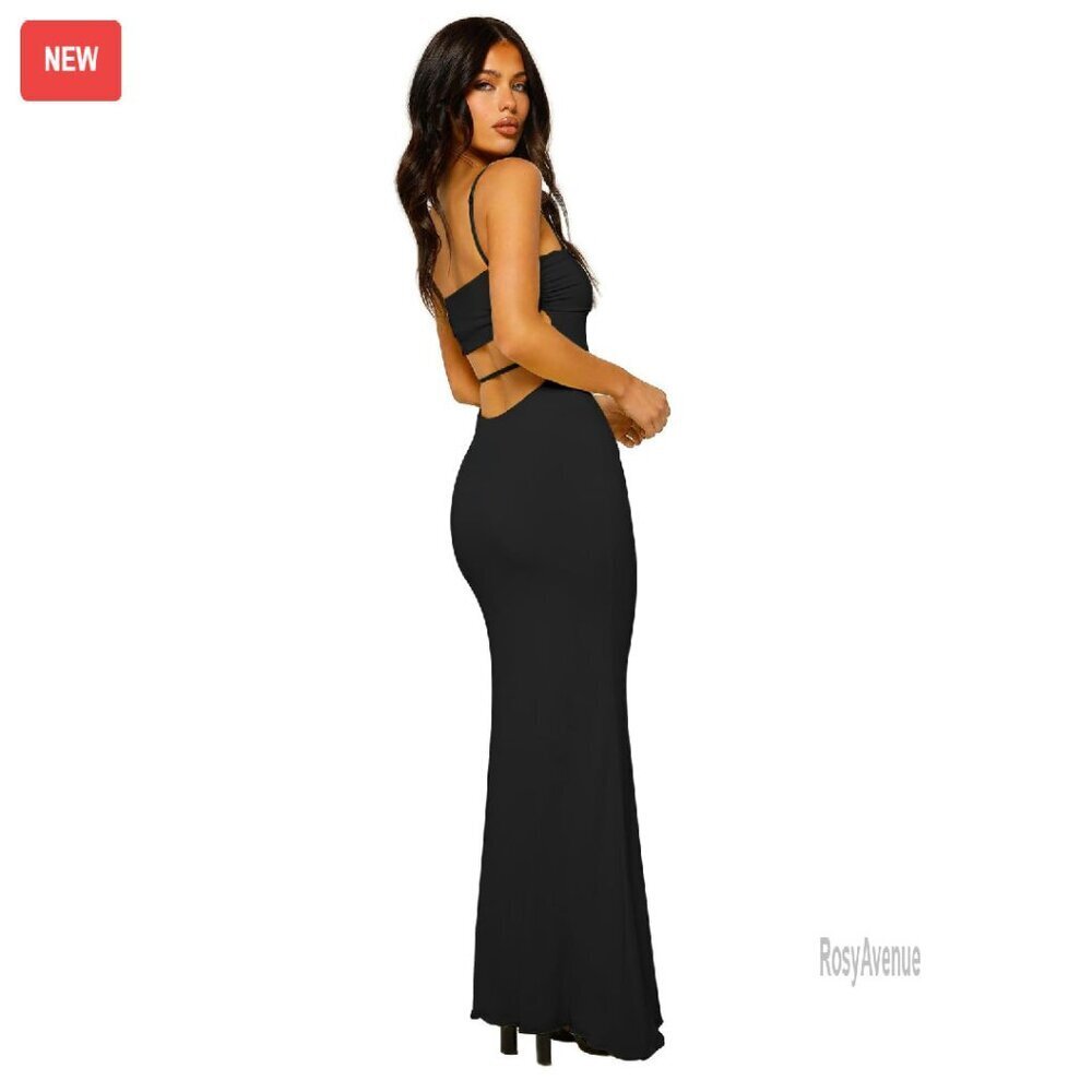 Backless Maxi Dress Sleeveless Bodycon Slip Spaghetti Strap Formal
